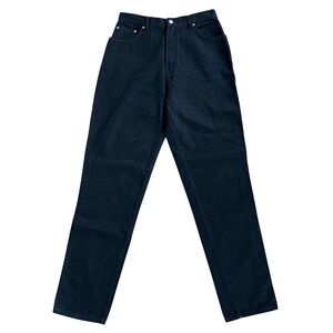 Vintage 90s High Rise Black Denim Tapered Straight Leg Jeans Size 34 NWOT